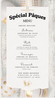 Spécial Pâques Menu